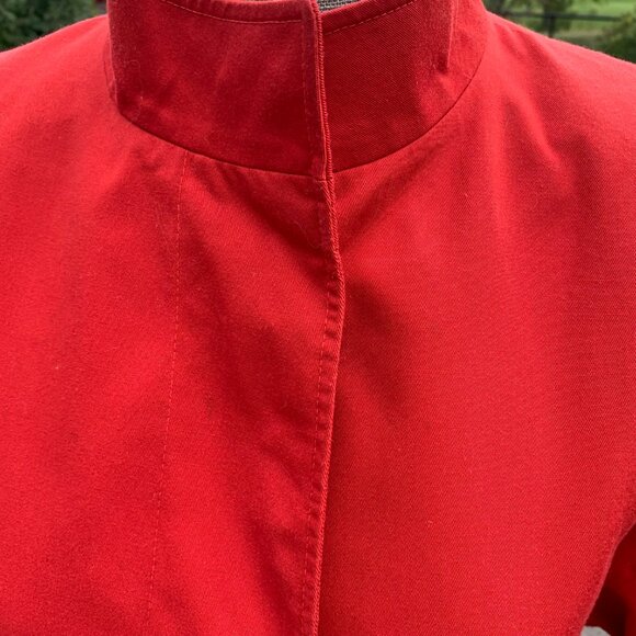 Vintage 90s Aquascutum London Aqua 5 Red Long Belted Trench Coat Overcoat - Picture 13 of 16